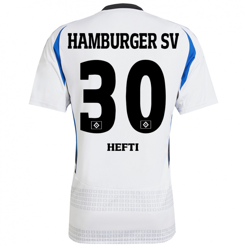 Kandiny Hombre Camiseta Silvan Hefti #30 Blanco Azul 1ª Equipación 2024/25 La Camisa Chile