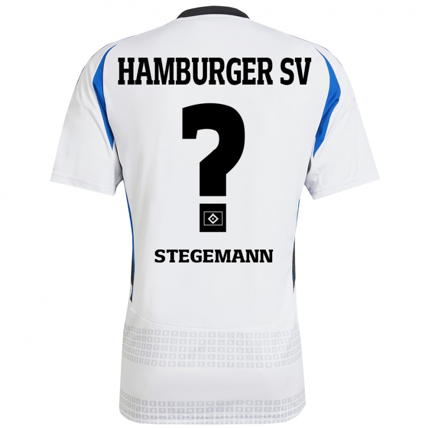 Kandiny Hombre Camiseta Jean-Pierre Stegemann #0 Blanco Azul 1ª Equipación 2024/25 La Camisa Chile