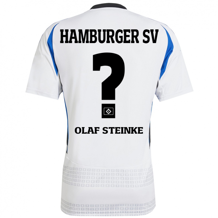 Kandiny Hombre Camiseta Eric Olaf Steinke #0 Blanco Azul 1ª Equipación 2024/25 La Camisa Chile