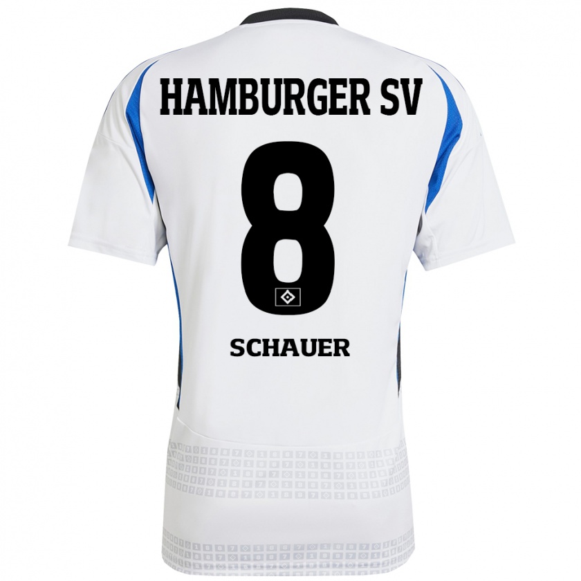 Kandiny Hombre Camiseta Martin Schauer #8 Blanco Azul 1ª Equipación 2024/25 La Camisa Chile