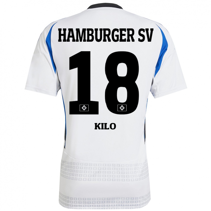 Kandiny Hombre Camiseta Jesse Kilo #18 Blanco Azul 1ª Equipación 2024/25 La Camisa Chile