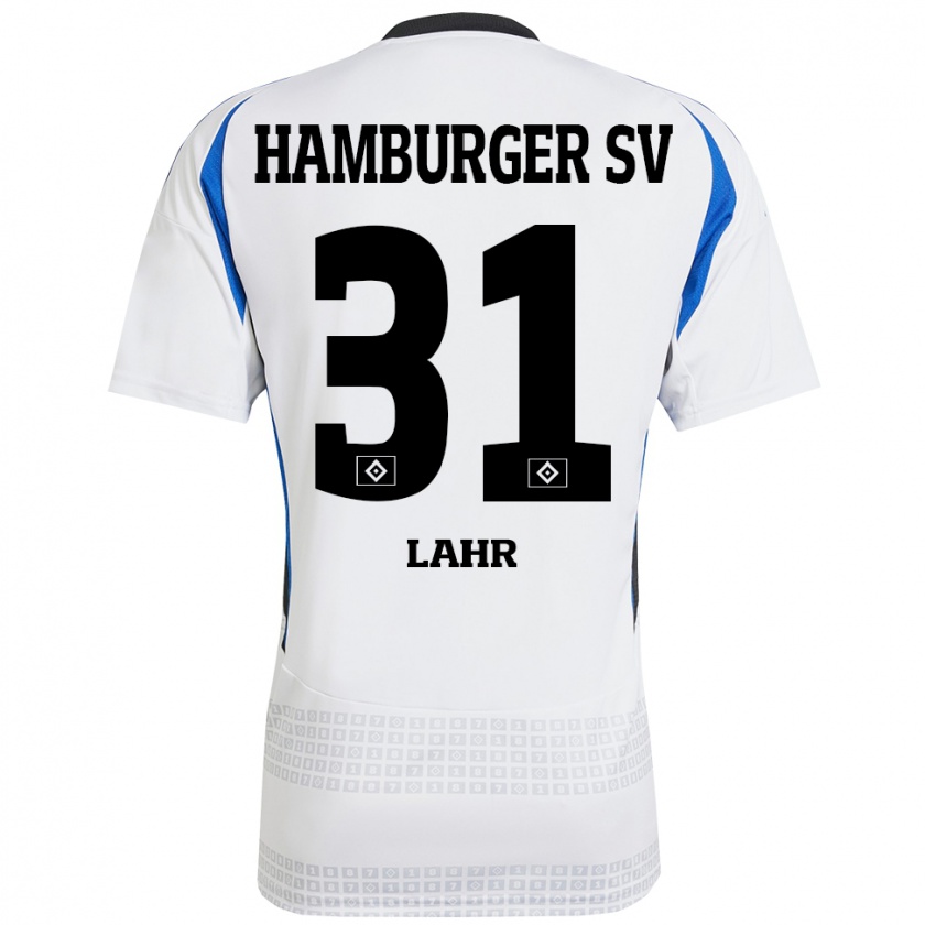 Kandiny Hombre Camiseta Jobina Lahr #31 Blanco Azul 1ª Equipación 2024/25 La Camisa Chile