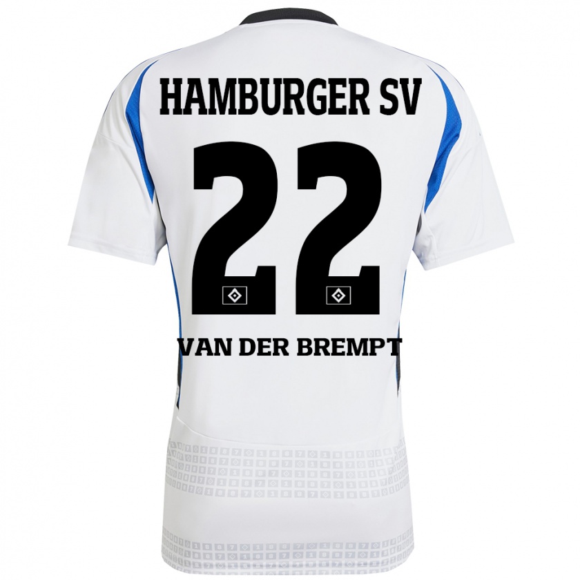 Kandiny Hombre Camiseta Ignace Van Der Brempt #22 Blanco Azul 1ª Equipación 2024/25 La Camisa Chile