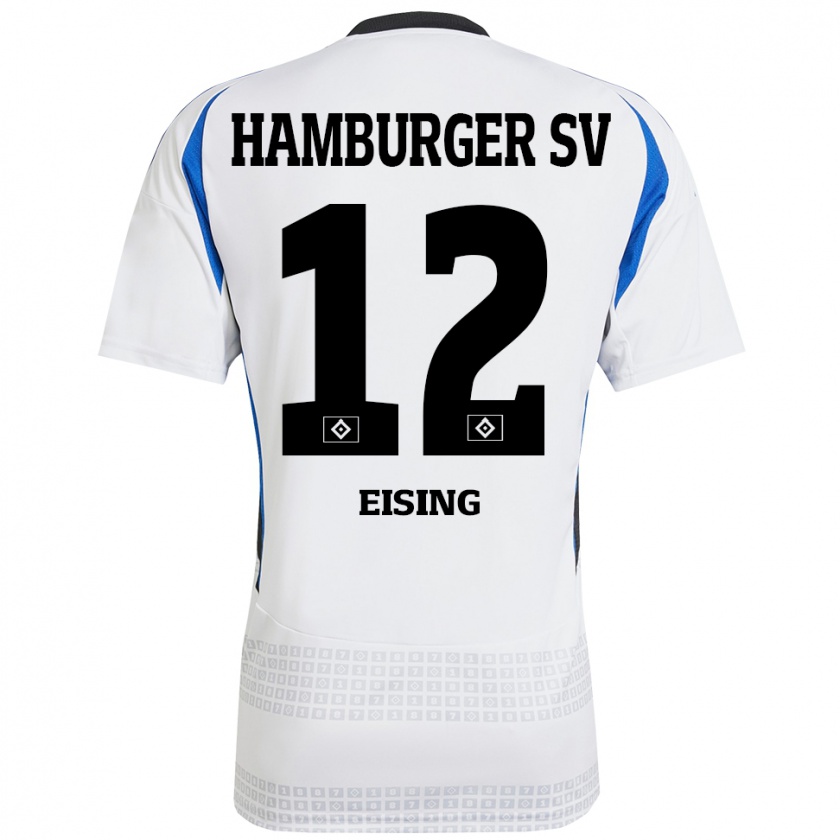 Kandiny Hombre Camiseta Luis Eising #12 Blanco Azul 1ª Equipación 2024/25 La Camisa Chile