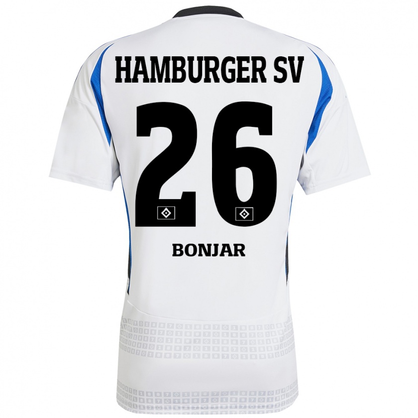 Kandiny Hombre Camiseta Amir Bonjar #26 Blanco Azul 1ª Equipación 2024/25 La Camisa Chile