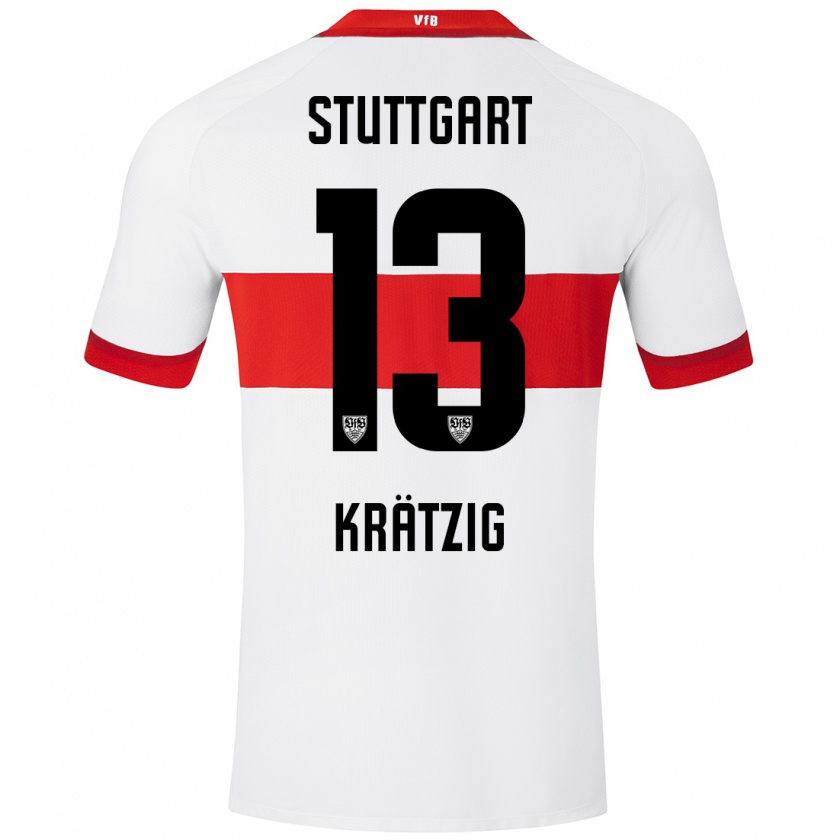 Kandiny Hombre Camiseta Frans Krätzig #13 Blanco Rojo 1ª Equipación 2024/25 La Camisa Chile