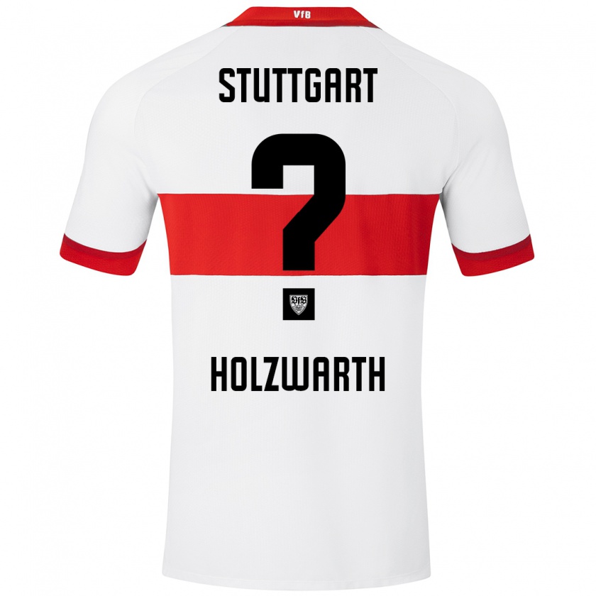 Kandiny Hombre Camiseta Luc Holzwarth #0 Blanco Rojo 1ª Equipación 2024/25 La Camisa Chile