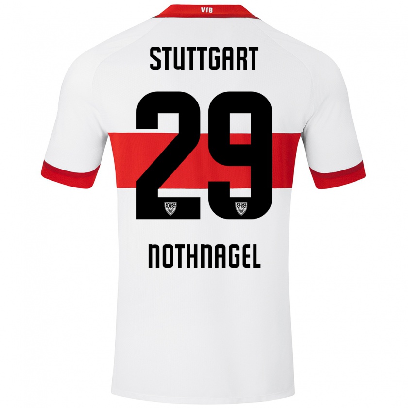 Kandiny Hombre Camiseta Dominik Nothnagel #29 Blanco Rojo 1ª Equipación 2024/25 La Camisa Chile