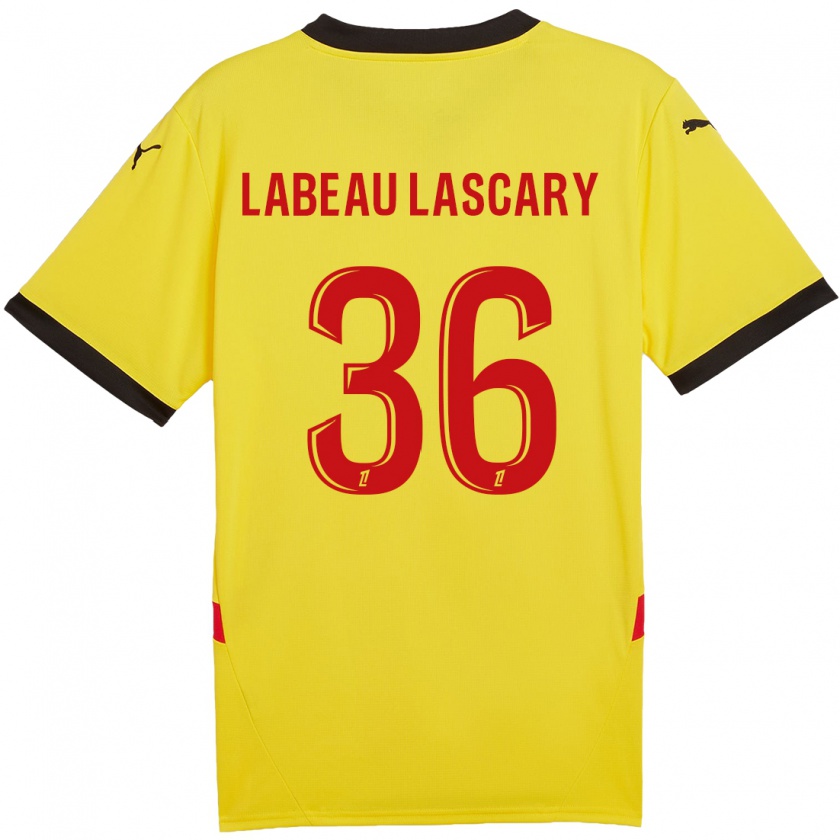 Kandiny Hombre Camiseta Rémy Labeau Lascary #36 Amarillo Rojo 1ª Equipación 2024/25 La Camisa Chile