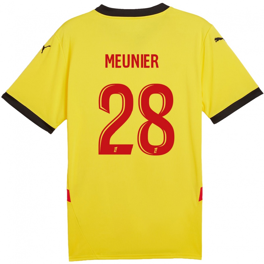 Kandiny Hombre Camiseta Jennifer Meunier #28 Amarillo Rojo 1ª Equipación 2024/25 La Camisa Chile