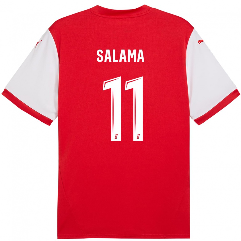 Kandiny Hombre Camiseta Amine Salama #11 Rojo Blanco 1ª Equipación 2024/25 La Camisa Chile