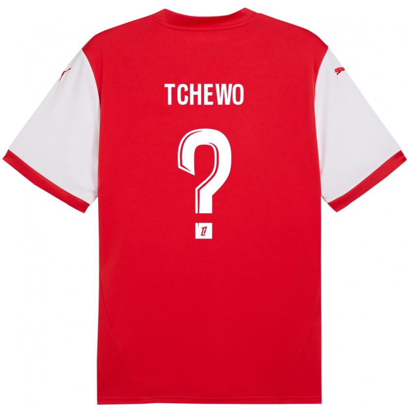 Kandiny Hombre Camiseta Ryan Tchapda Tchewo #0 Rojo Blanco 1ª Equipación 2024/25 La Camisa Chile