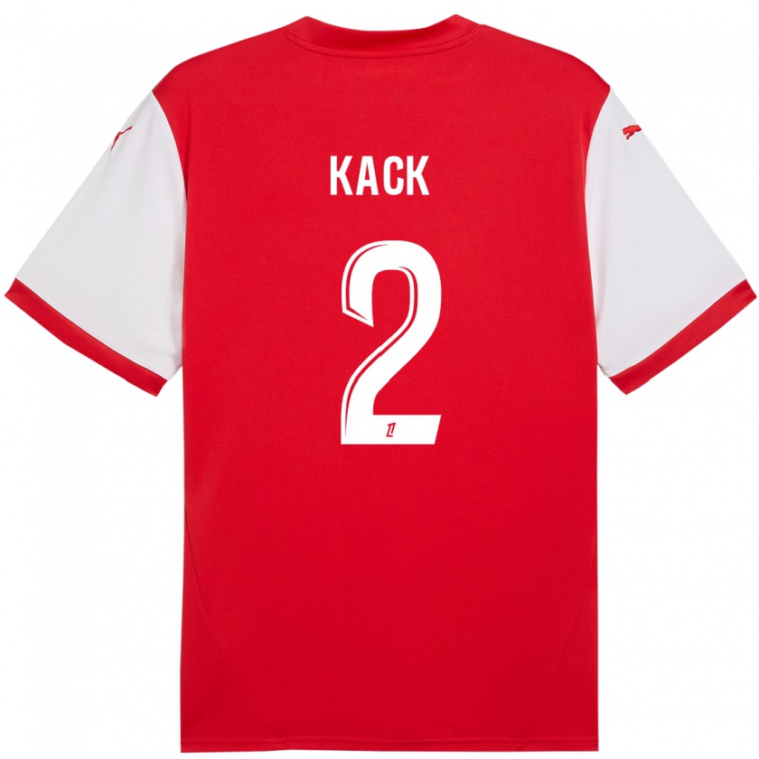 Kandiny Hombre Camiseta Mathilde Kack #2 Rojo Blanco 1ª Equipación 2024/25 La Camisa Chile