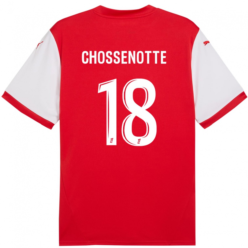 Kandiny Hombre Camiseta Shana Chossenotte #18 Rojo Blanco 1ª Equipación 2024/25 La Camisa Chile