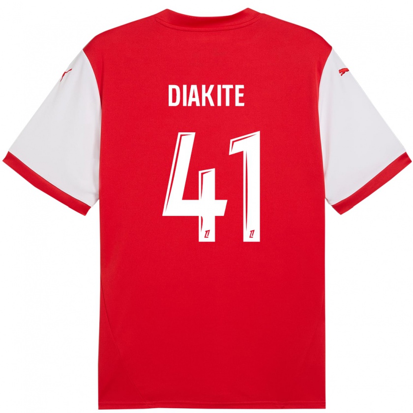 Kandiny Hombre Camiseta Ibrahim Diakité #41 Rojo Blanco 1ª Equipación 2024/25 La Camisa Chile