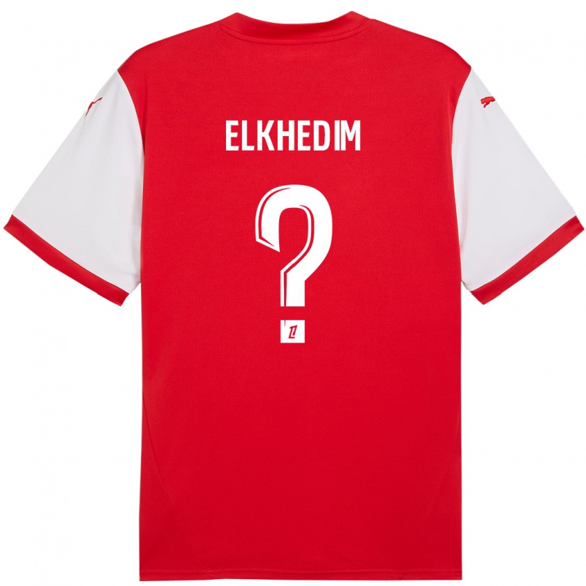 Kandiny Hombre Camiseta Abdenoor Elkhedim #0 Rojo Blanco 1ª Equipación 2024/25 La Camisa Chile