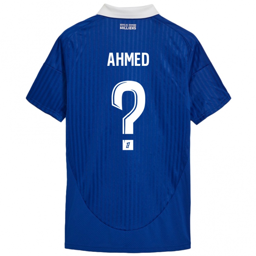 Kandiny Hombre Camiseta Aymeric Ahmed #0 Azul Blanco 1ª Equipación 2024/25 La Camisa Chile