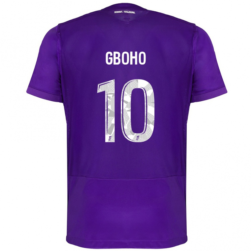 Kandiny Hombre Camiseta Yann Gboho #10 Morado Blanco 1ª Equipación 2024/25 La Camisa Chile