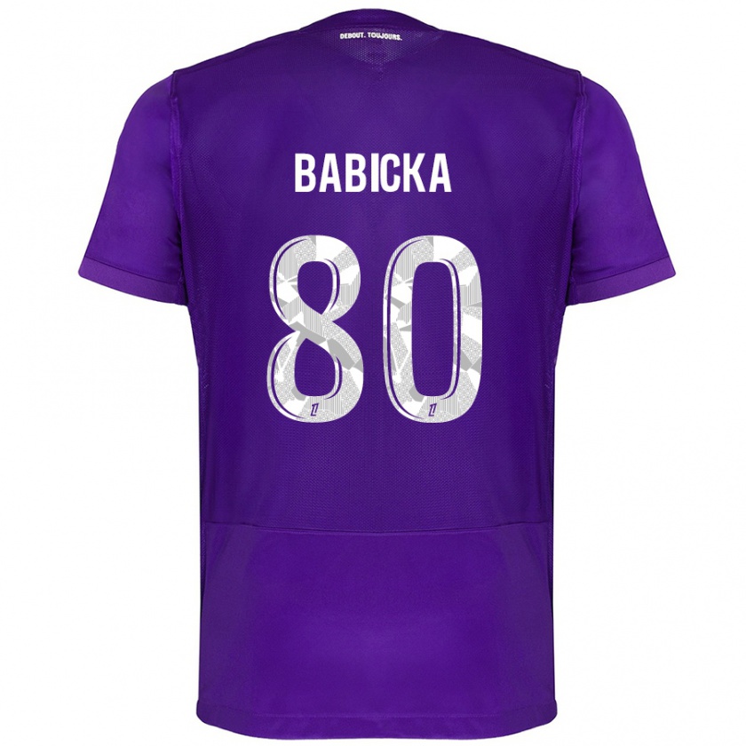 Kandiny Hombre Camiseta Shavy Babicka #80 Morado Blanco 1ª Equipación 2024/25 La Camisa Chile