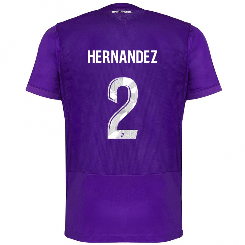 Kandiny Hombre Camiseta Lucie Hernandez #2 Morado Blanco 1ª Equipación 2024/25 La Camisa Chile