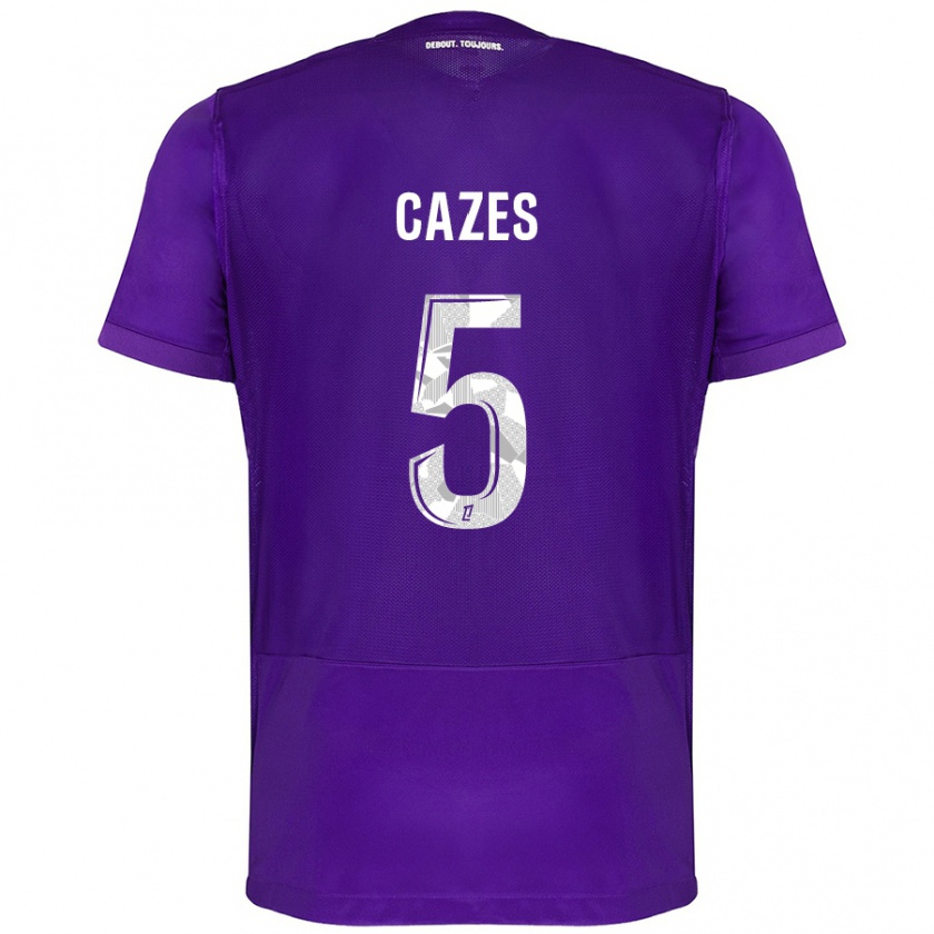 Kandiny Hombre Camiseta Manon Cazes #5 Morado Blanco 1ª Equipación 2024/25 La Camisa Chile