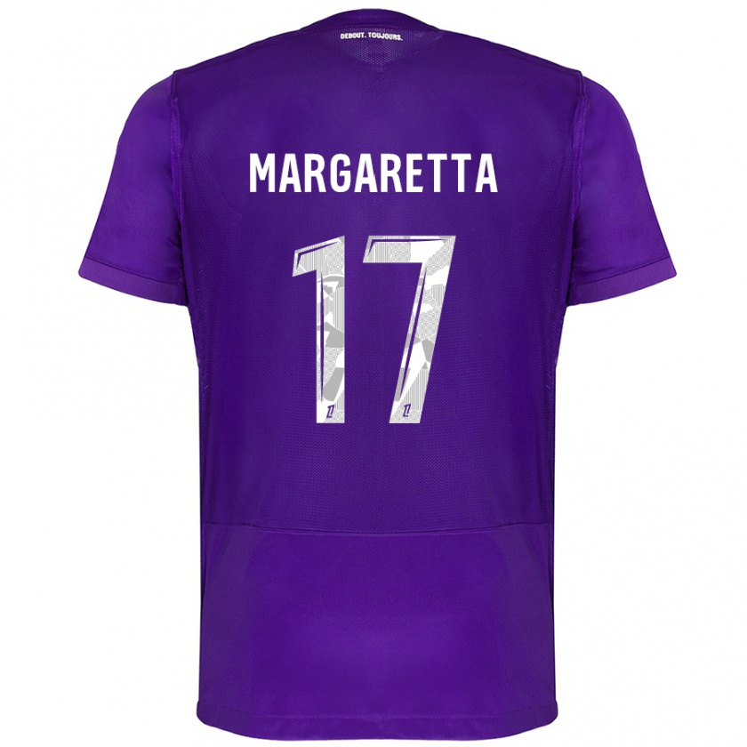 Kandiny Hombre Camiseta Jessica Margaretta #17 Morado Blanco 1ª Equipación 2024/25 La Camisa Chile