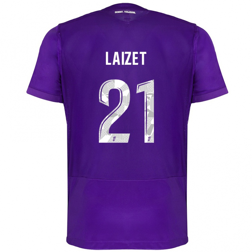 Kandiny Hombre Camiseta Emma Laizet #21 Morado Blanco 1ª Equipación 2024/25 La Camisa Chile