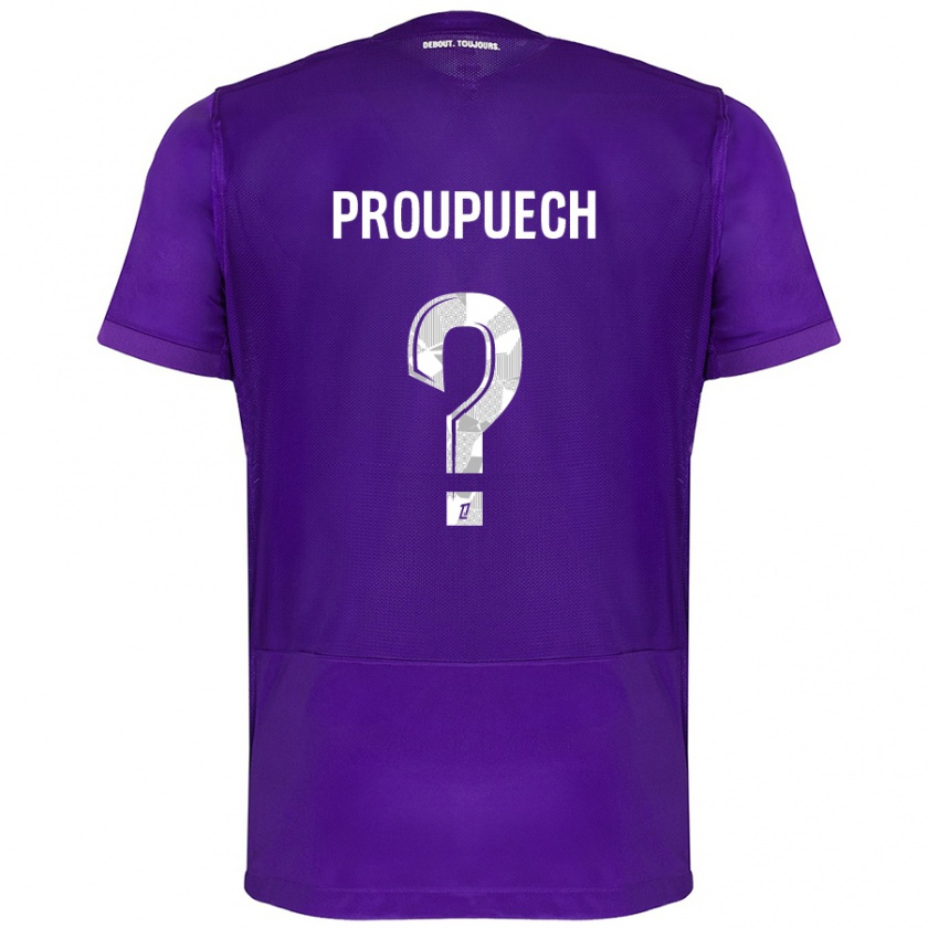 Kandiny Hombre Camiseta Lucas Proupuech #0 Morado Blanco 1ª Equipación 2024/25 La Camisa Chile