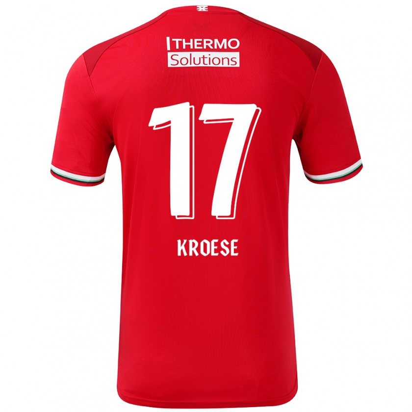 Kandiny Hombre Camiseta Fieke Kroese #17 Rojo Blanco 1ª Equipación 2024/25 La Camisa Chile