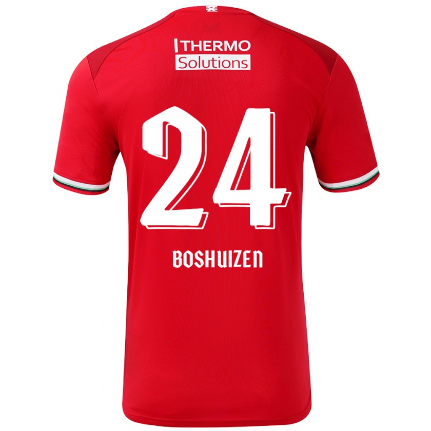 Kandiny Hombre Camiseta Annouk Boshuizen #24 Rojo Blanco 1ª Equipación 2024/25 La Camisa Chile