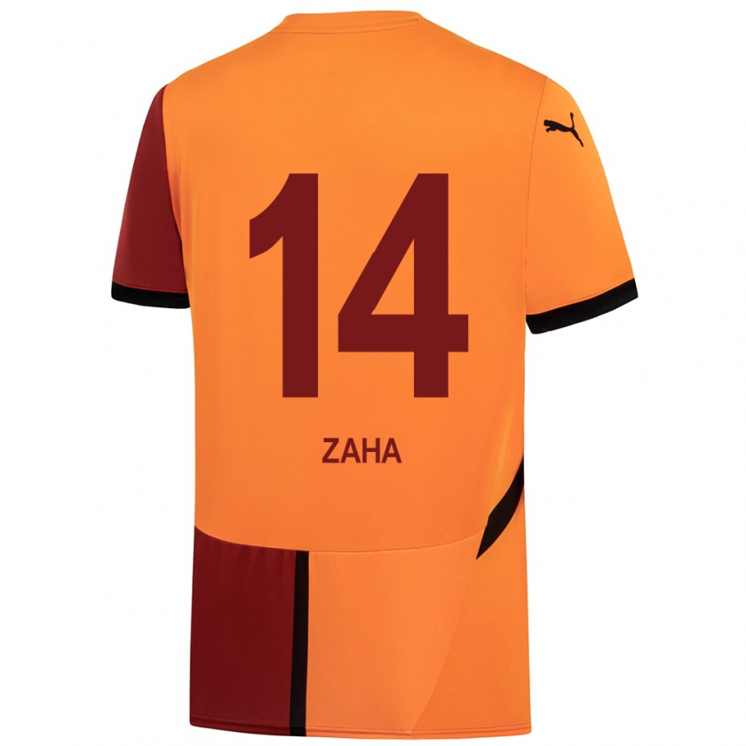 Kandiny Hombre Camiseta Wilfried Zaha #14 Amarillo Rojo 1ª Equipación 2024/25 La Camisa Chile