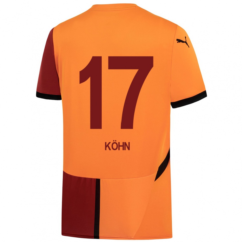 Kandiny Hombre Camiseta Derrick Köhn #17 Amarillo Rojo 1ª Equipación 2024/25 La Camisa Chile