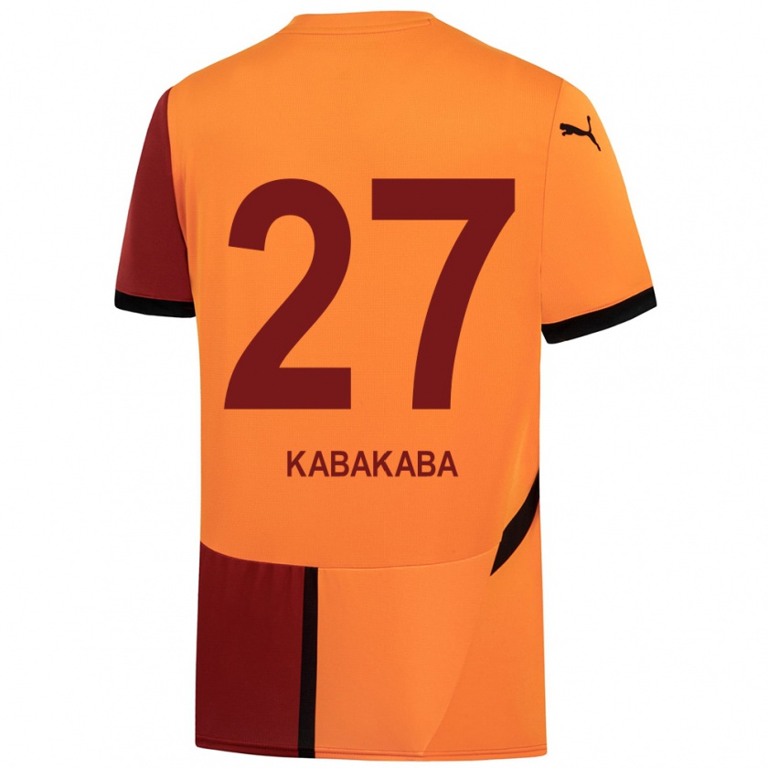 Kandiny Hombre Camiseta Naomie Kabakaba #27 Amarillo Rojo 1ª Equipación 2024/25 La Camisa Chile