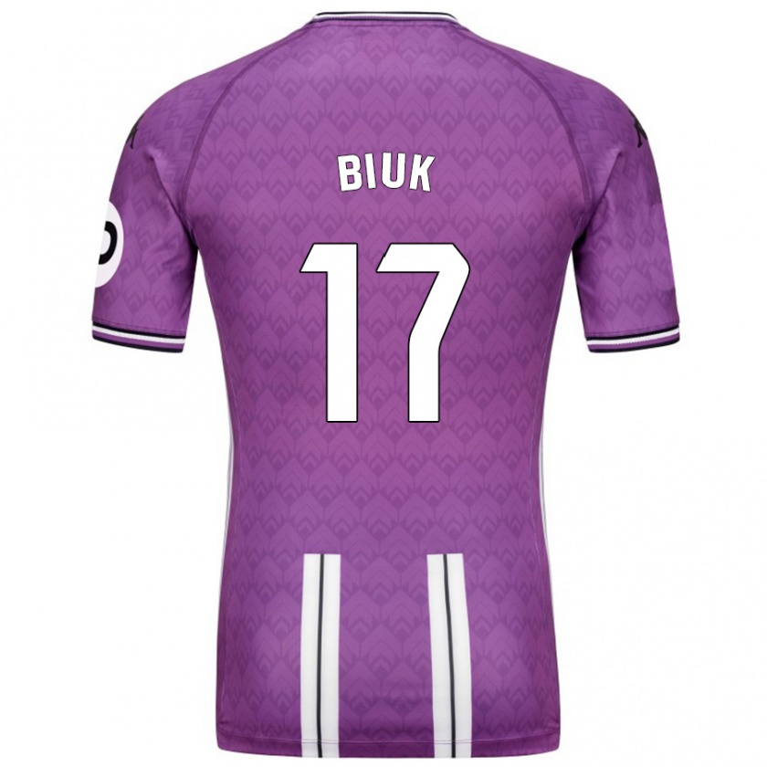 Kandiny Hombre Camiseta Stipe Biuk #17 Púrpura Blanco 1ª Equipación 2024/25 La Camisa Chile