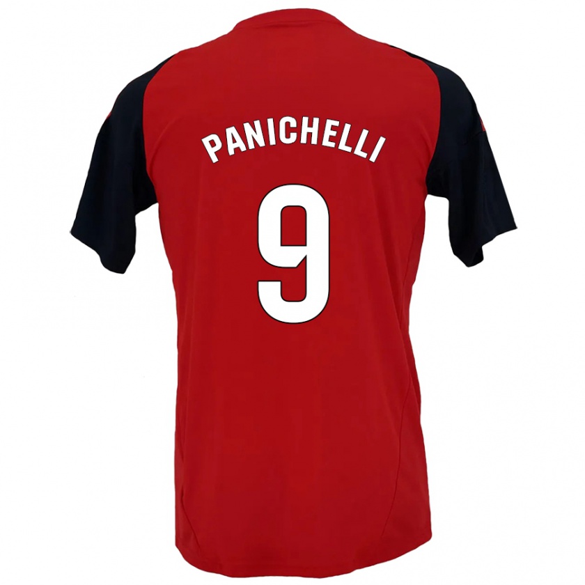 Kandiny Hombre Camiseta Joaquín Panichelli #9 Rojo Negro 1ª Equipación 2024/25 La Camisa Chile