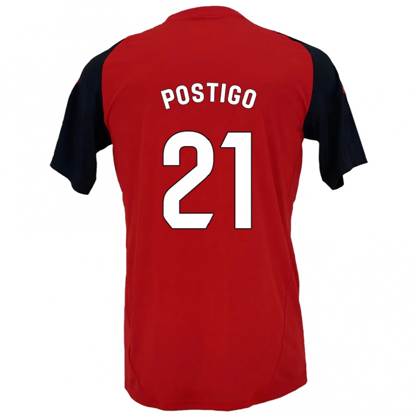 Kandiny Hombre Camiseta Sergio Postigo #21 Rojo Negro 1ª Equipación 2024/25 La Camisa Chile