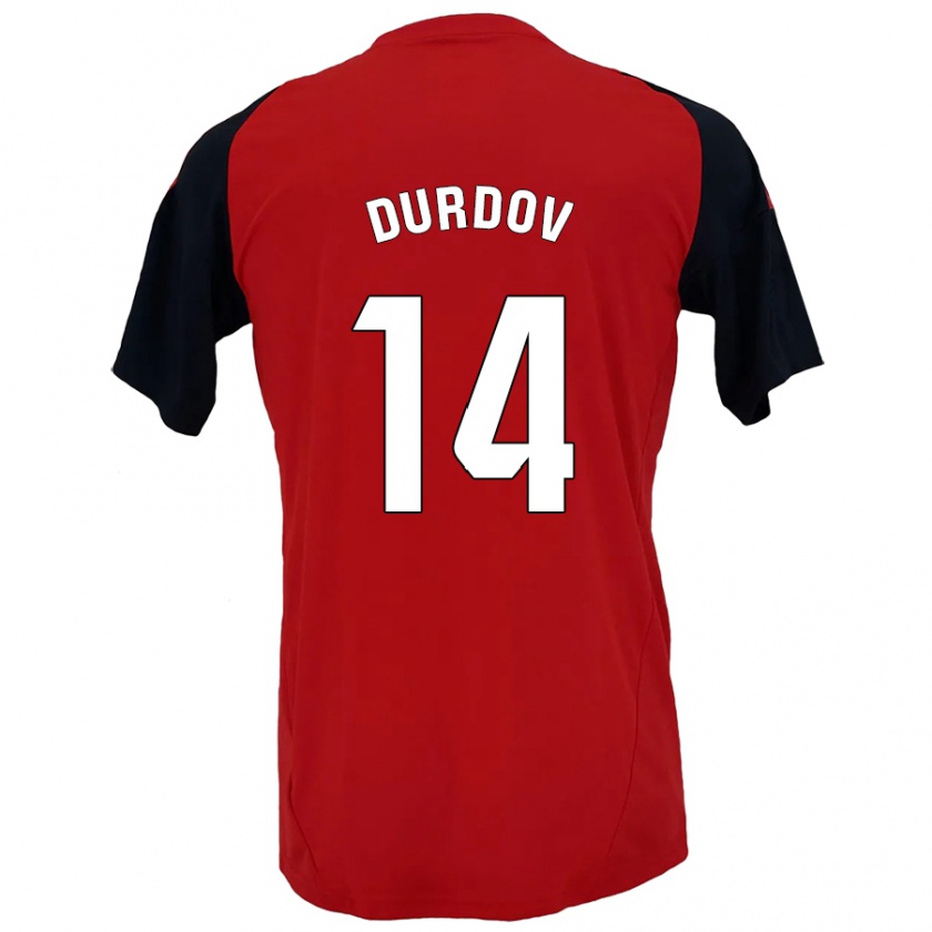 Kandiny Hombre Camiseta Ivan Durdov #14 Rojo Negro 1ª Equipación 2024/25 La Camisa Chile