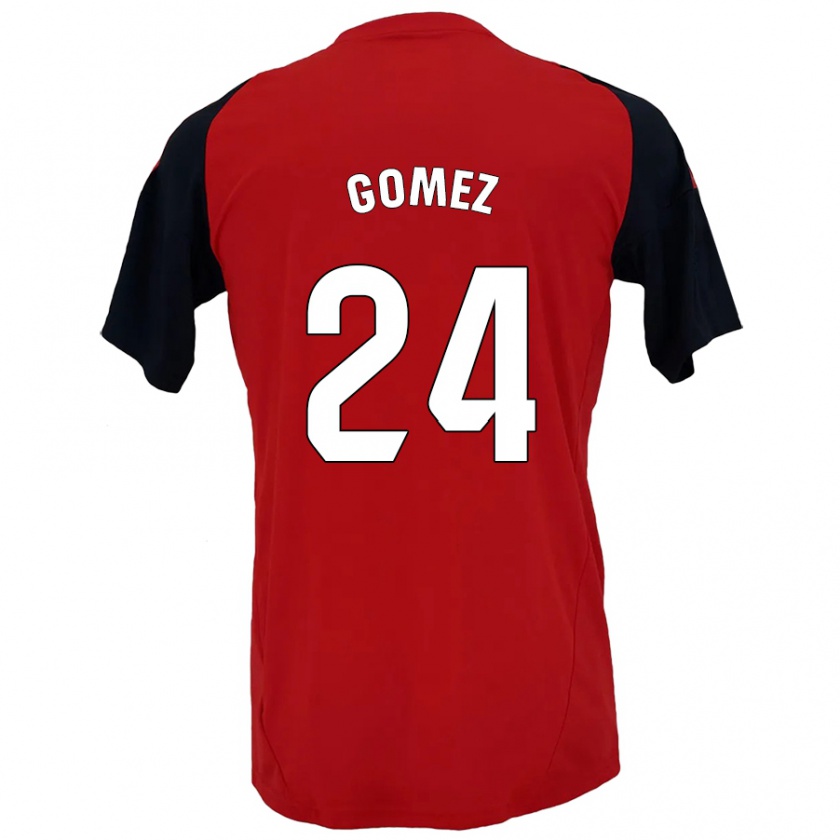 Kandiny Hombre Camiseta Jonathan Gómez #24 Rojo Negro 1ª Equipación 2024/25 La Camisa Chile