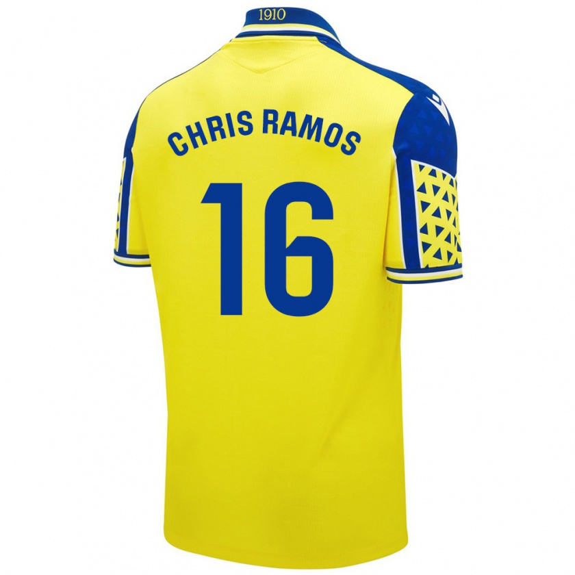 Kandiny Hombre Camiseta Chris Ramos #16 Amarillo Azul 1ª Equipación 2024/25 La Camisa Chile