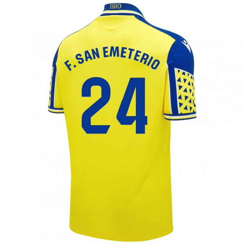 Kandiny Hombre Camiseta Fede San Emeterio #24 Amarillo Azul 1ª Equipación 2024/25 La Camisa Chile