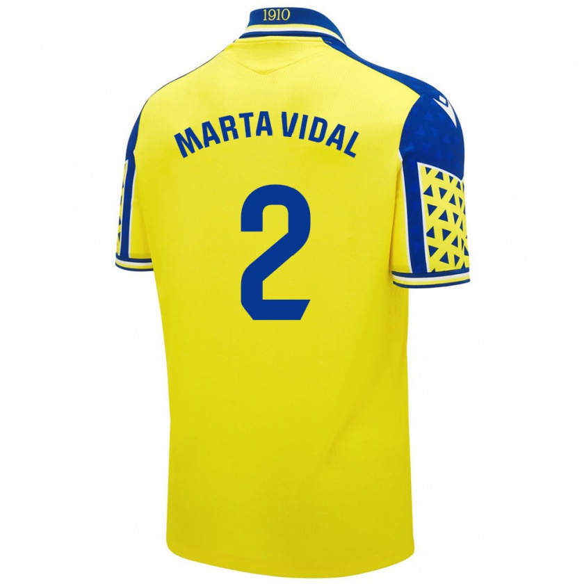 Kandiny Hombre Camiseta Marta Vidal Vela #2 Amarillo Azul 1ª Equipación 2024/25 La Camisa Chile