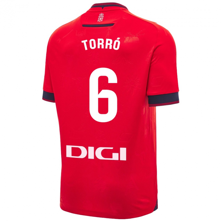 Kandiny Hombre Camiseta Lucas Torró #6 Rojo Blanco 1ª Equipación 2024/25 La Camisa Chile