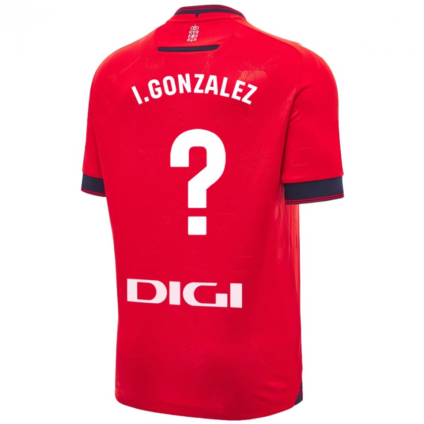 Kandiny Hombre Camiseta Iker González #0 Rojo Blanco 1ª Equipación 2024/25 La Camisa Chile