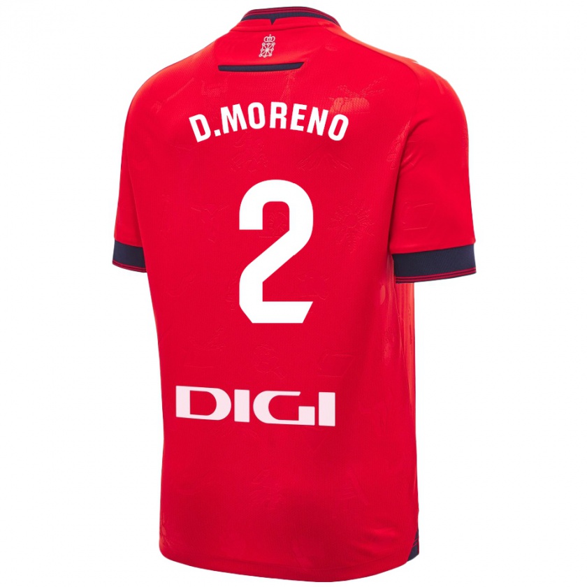 Kandiny Hombre Camiseta Diego Moreno #2 Rojo Blanco 1ª Equipación 2024/25 La Camisa Chile