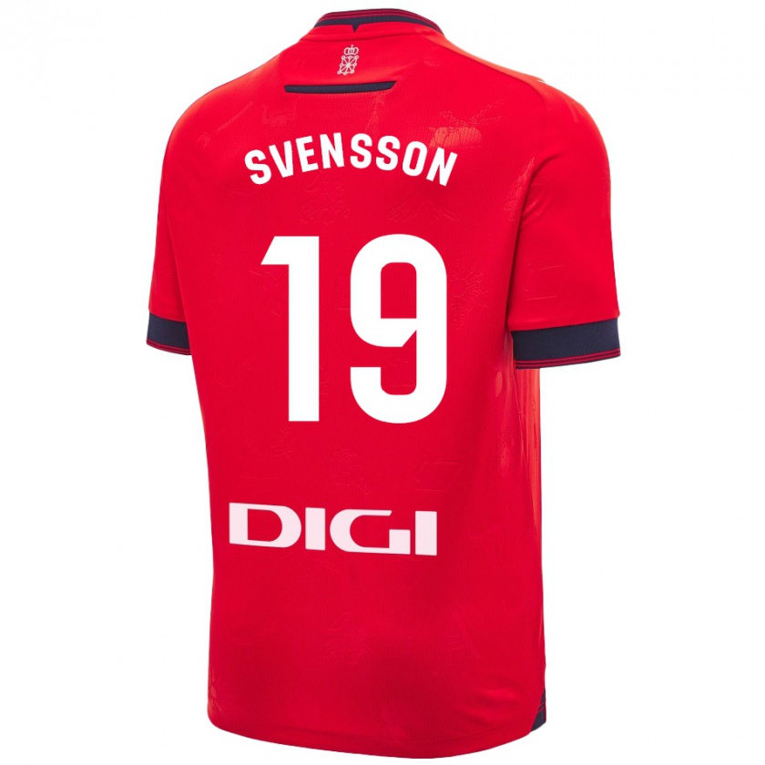 Kandiny Hombre Camiseta Max Svensson #19 Rojo Blanco 1ª Equipación 2024/25 La Camisa Chile