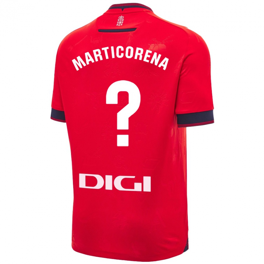 Kandiny Hombre Camiseta Ander Marticorena #0 Rojo Blanco 1ª Equipación 2024/25 La Camisa Chile