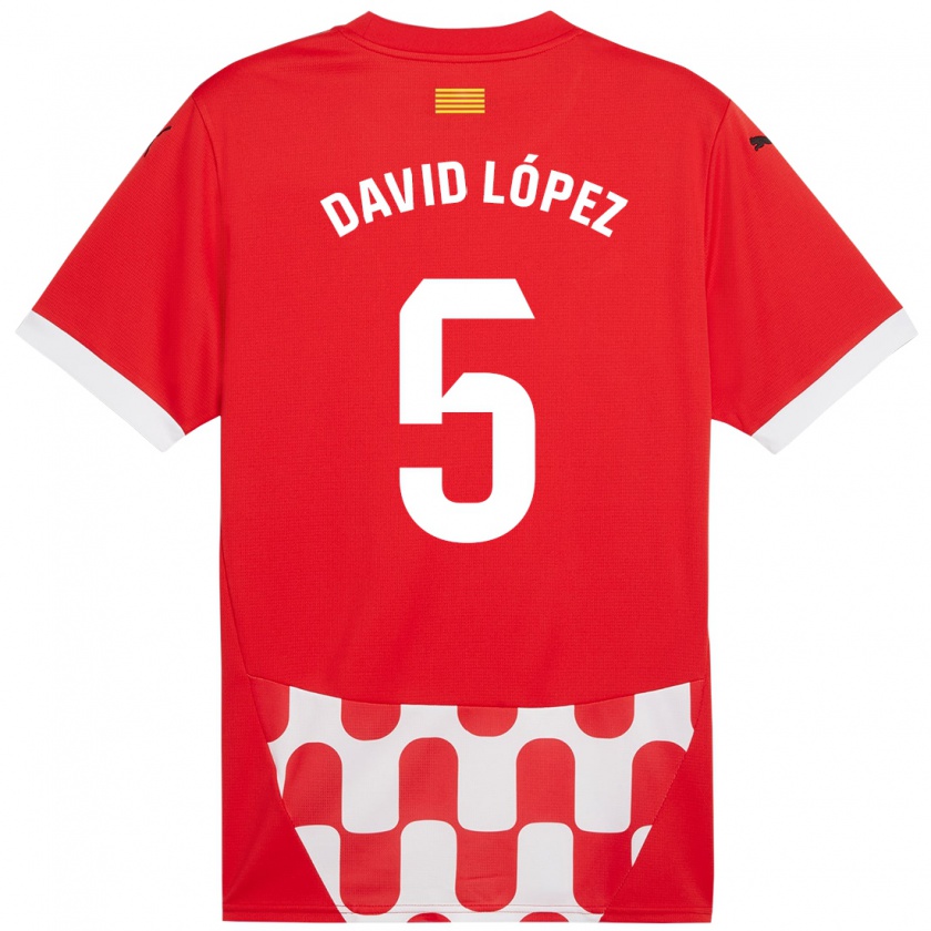 Kandiny Hombre Camiseta David López #5 Rojo Blanco 1ª Equipación 2024/25 La Camisa Chile