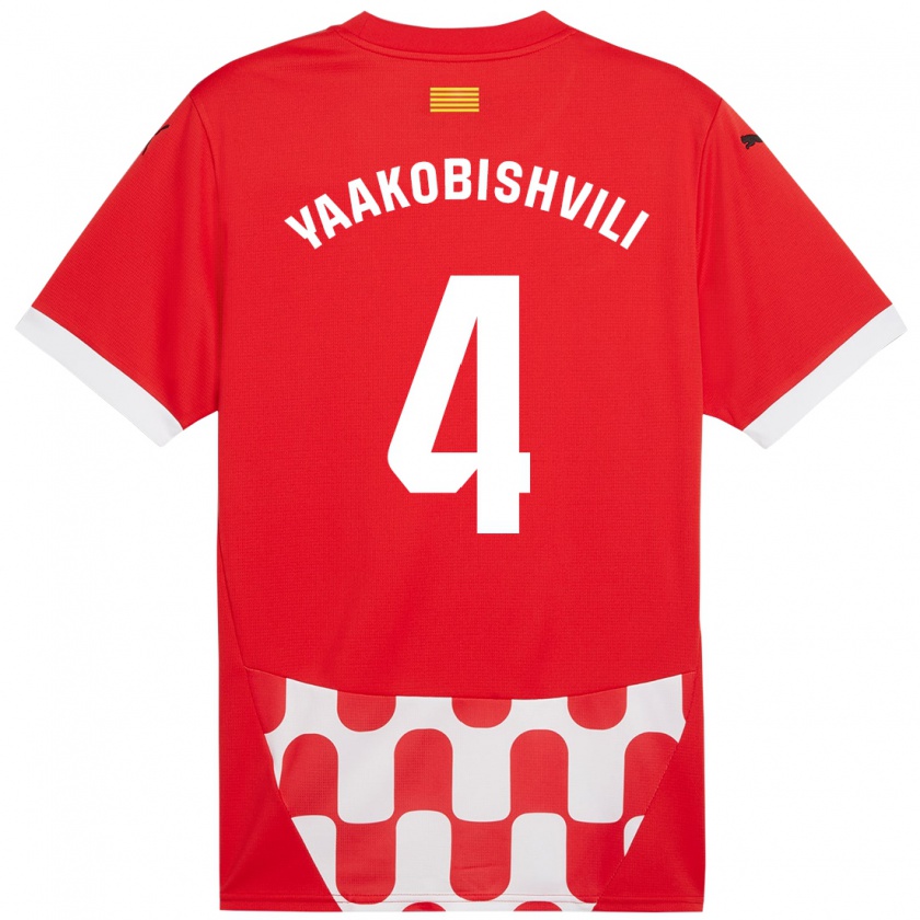 Kandiny Hombre Camiseta Antal Yaakobishvili #4 Rojo Blanco 1ª Equipación 2024/25 La Camisa Chile