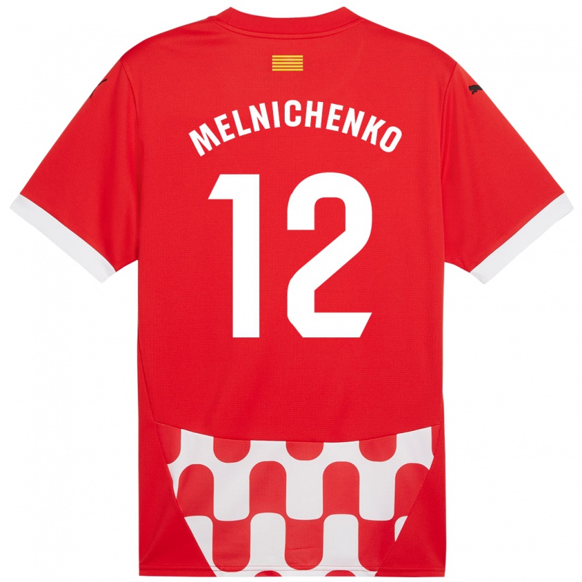 Kandiny Hombre Camiseta Dmytro Melnichenko #12 Rojo Blanco 1ª Equipación 2024/25 La Camisa Chile