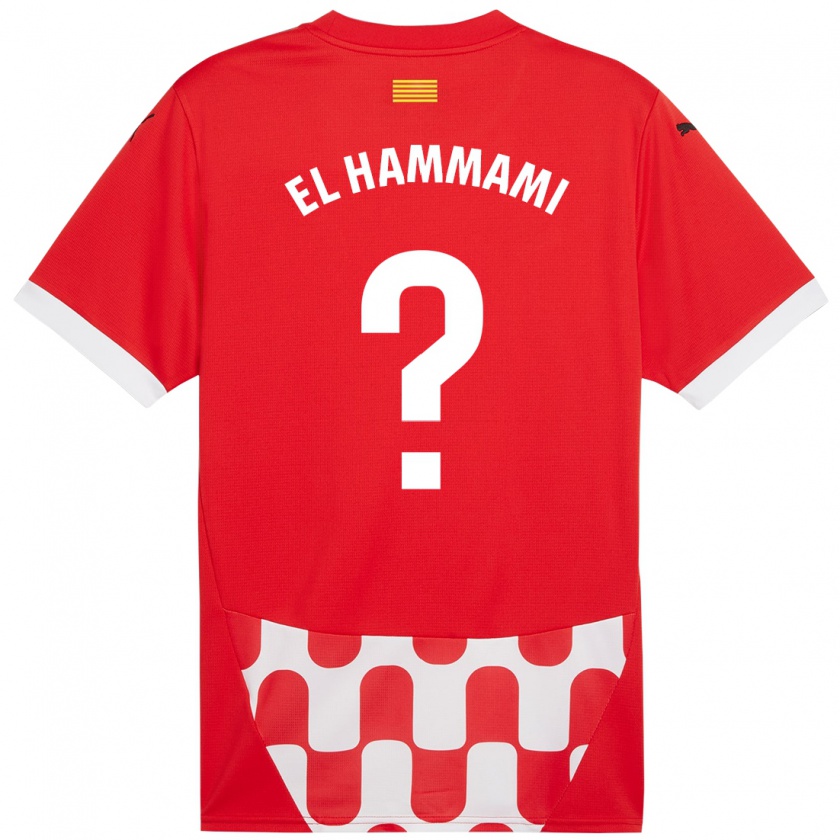 Kandiny Hombre Camiseta Ayoub El Hammami #0 Rojo Blanco 1ª Equipación 2024/25 La Camisa Chile